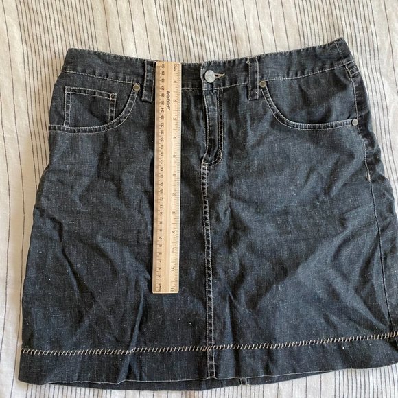 Tori Richard Black Linen Mini Skirt - Picture 2 of 6